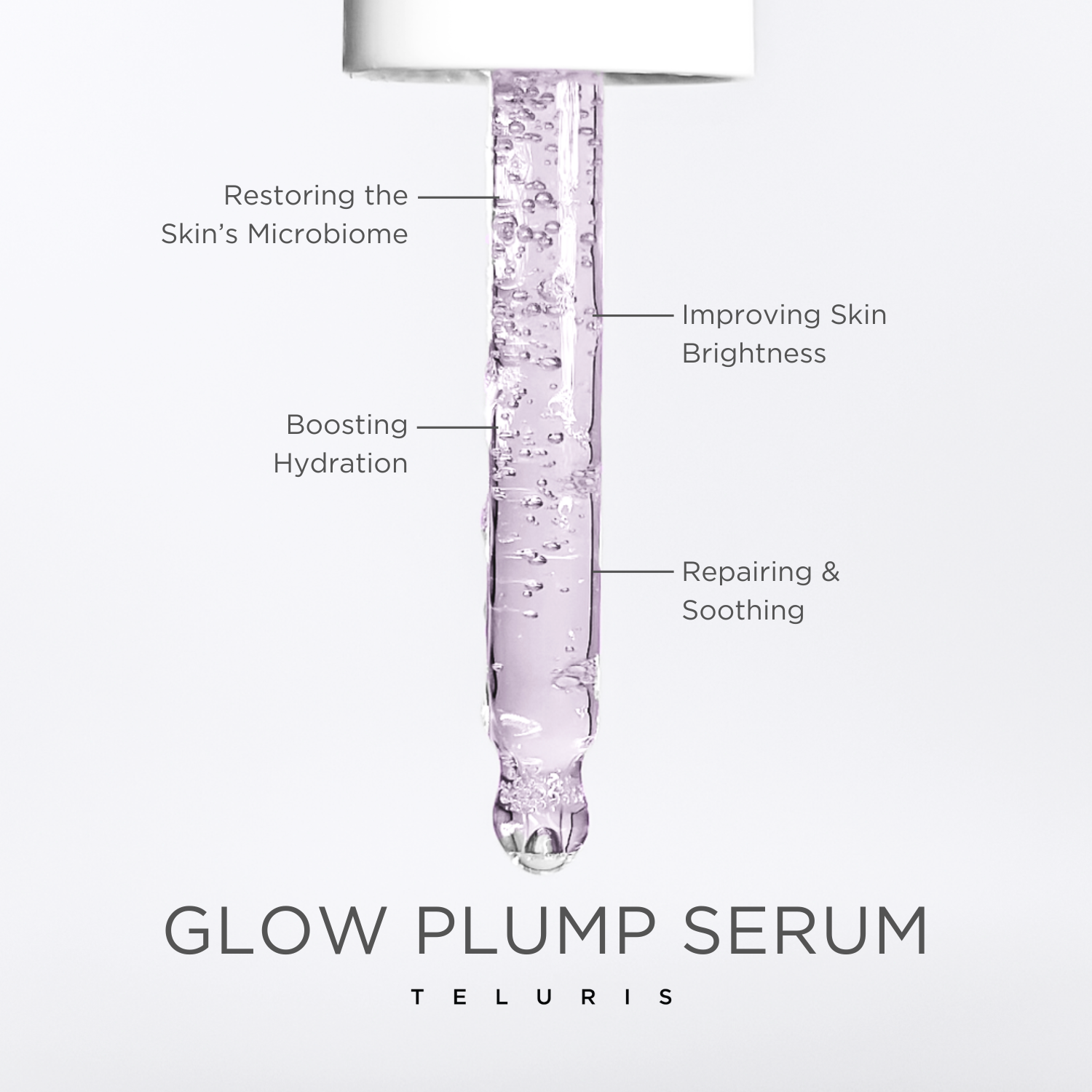 Lightweight gel-like texture of Glow Plump Serum, designed for deep hydration and fast absorption